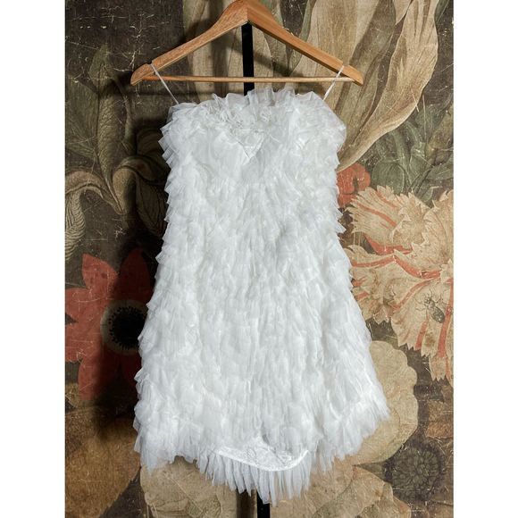 New LoveShackFancy Calandre Antique White Dress sz 8 - Picture 8 of 10